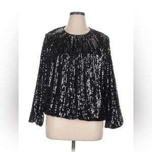 Simply Vera Wang Women’s Black Sequin Long Sleeve Top Size XXL